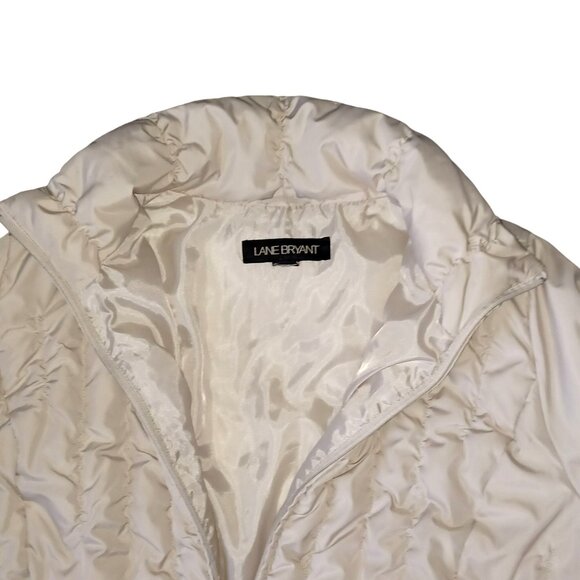 Lane Bryant Womens Sz XL Coat Packable Beige Ruched Puffer Winter Jacket Beige - Picture 11 of 11